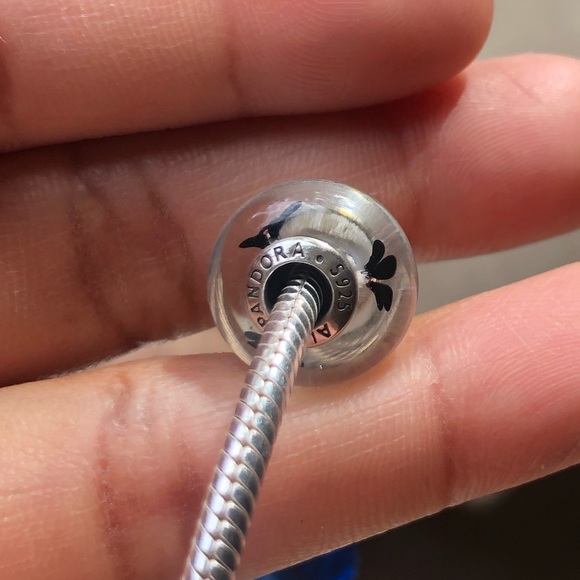 NWOT Authentic Pandora Snake Bracelet 925 Jewelry with 9 Charms - Picture 8 of 9